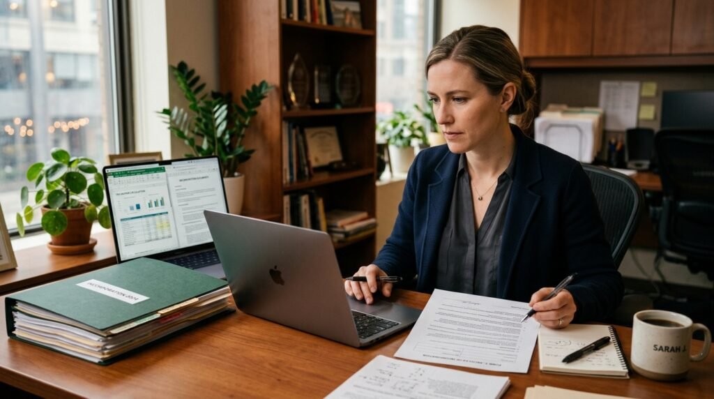 incorporate business Ontario 2026 — Ontario entrepreneur reviewing incorporation paperwork and tax savings calculation